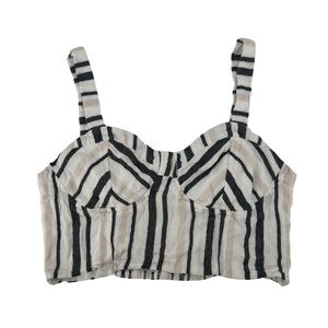 American Eagle Outfitters White Gray Tan Striped Bralette Size Medium Women’s